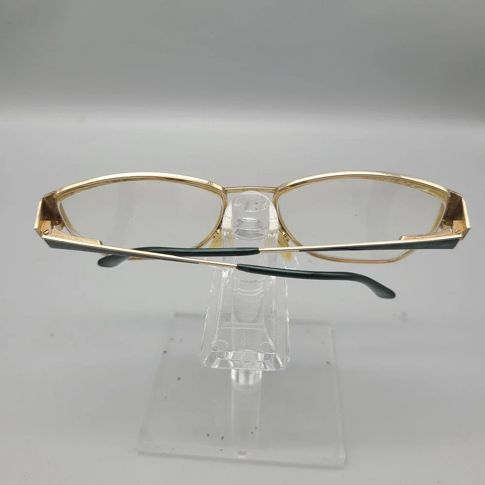 Tura Vintage Gold Green Marbled Eyeglasses Frames MOD 71 56-16 Womens